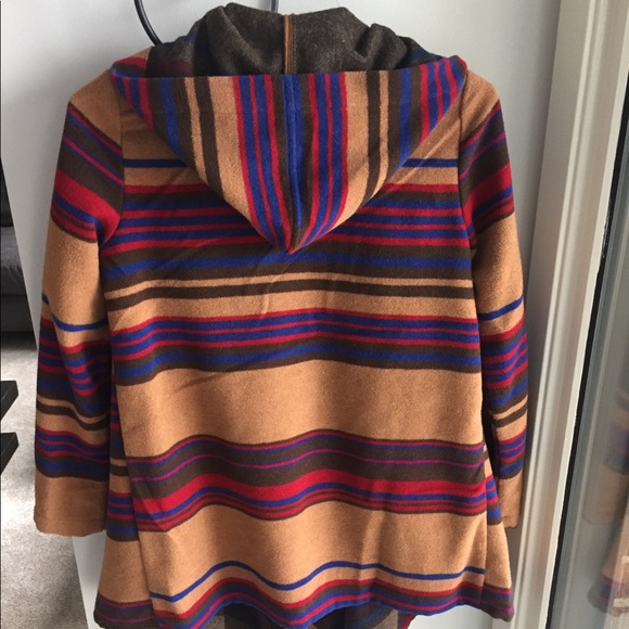 Striped Hooded Flyaway Coat - Picture 5 of 6